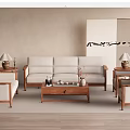 Quiet New Chinese Sofa Tea Table 3d model