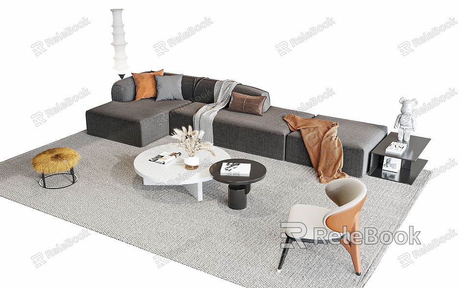 Modern sofa coffee table combination model