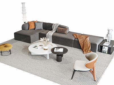 Modern sofa coffee table combination model