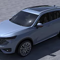 Silver SUV With Modern Design Distinctive Grille Streamlined Body And Multi Spoke Wheels 3d model