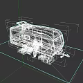Game Movie Character Standing By White Camper Van In 3D Model Scene