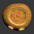 Yellow Smiley Shaped Carved Container With Eye Mouth Holes And Textured Surface