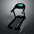 Modern Treadmill With Digital Display Screen Black Frame Yellow Accents And Running Belt
