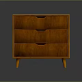 Wooden Entryway Side Cabinet With Three Drawers And Sturdy Wooden Legs Design