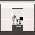Modern office perforated plate partition wall partition 3d model