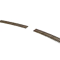Model Railroad Tracks With Straight And Curved Sections On White Background