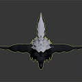 Anthropomorphic Creature Character With Black White Fur Pointed Ears Large Eyes Clawed Hands Outstretched Arms