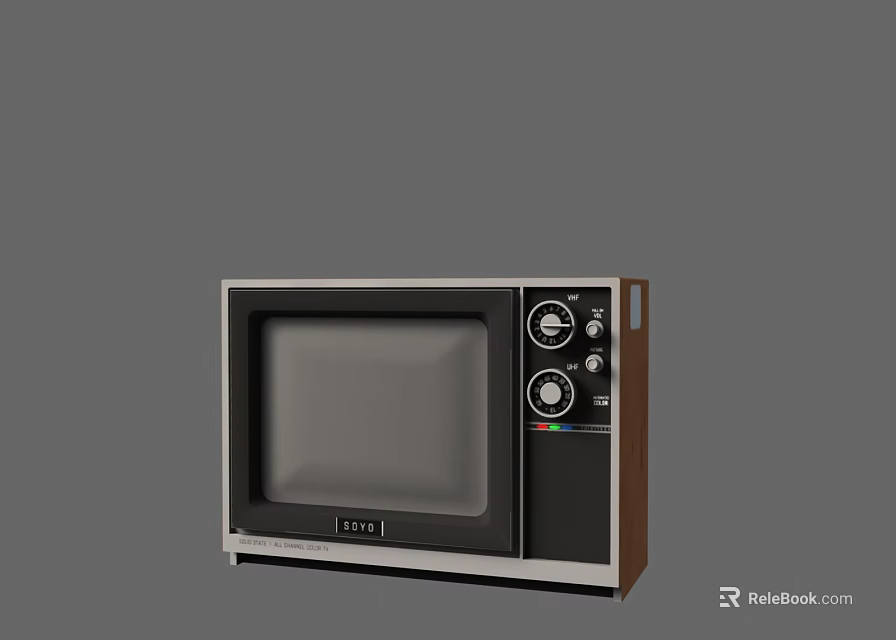 Vintage Television Set With Classic Knobs Retro Screen And Wooden Frame Design 3d model 