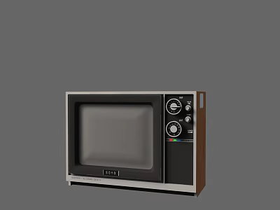 Vintage Television Set With Classic Knobs Retro Screen And Wooden Frame Design 3d model