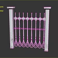 Ornate White Iron Railing With Spiked Top And Circular Pattern Design