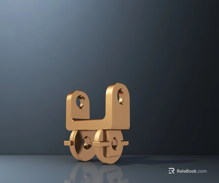 Golden Door Handle with Modern 3D Rendered Design and Metallic Sleek Structure 3d model 