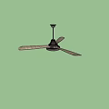 Simple Middle Ancient Style Ceiling Fan Lamp 3d model