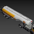 Shell Branded Fuel Tanker Truck With White Yellow Livery And Cylindrical Tank