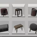 Modern Design Sofa Stools In Various Colors With Wooden Legs For Living Room