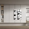 Modern bookcase book decoration combination 3d model