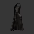 Stylish Dark V neck A line Dress With Smooth Fabric For Daily Use