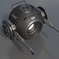 Black Industrial Device With Lens Metal Brackets And Connection Ports