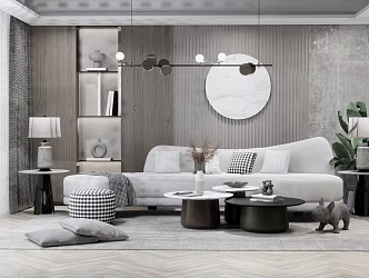 Modern sofa coffee table combination 3d model