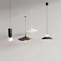 Modern Pendant Lights With Different Shapes Black White Colors Hanging From Ceiling