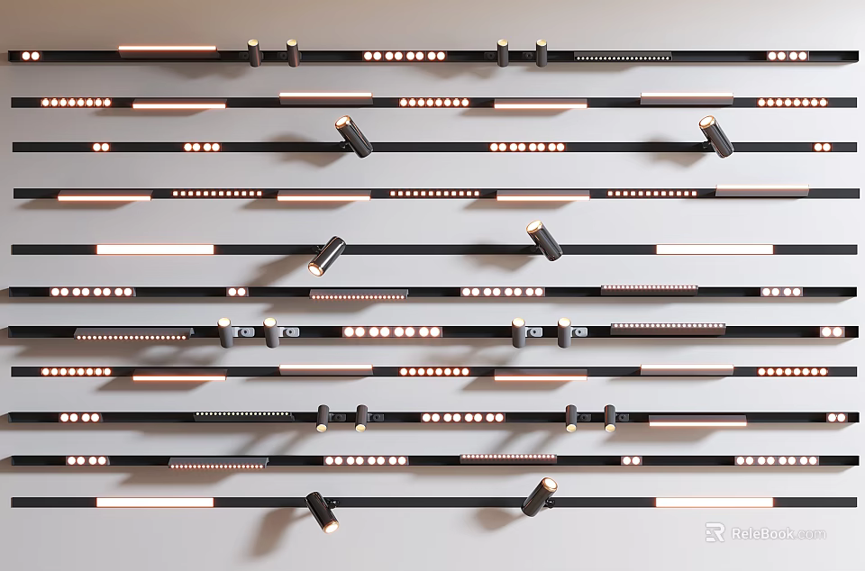 Modern Downlights and Spotlights in Various Styles for Home Interior Lighting Decor 3d model 