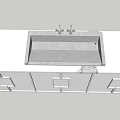 Modern Washbasin Vanity With Stone Countertop Faucet And Storage Cabinets
