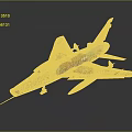 Vintage Military Fighter Aircraft With Camouflage Paint And Sharp Nose Structure