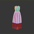 Purple Sleeveless Long Dress with Lace Collar and Pleated Waist Elegant Feminine Stylish Clothing Design