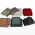 Colorful Patterned Towels In Various Colors And Designs For Home Textiles