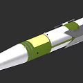 Military Missile Weapon With Green And White Body Warhead And Tail Fins Design