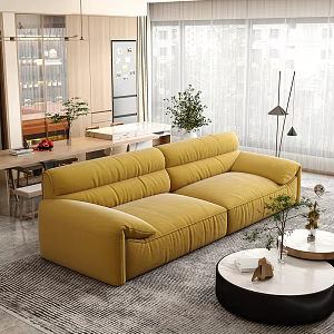 Living room horizontal hall sofa big ears sofa 3d model