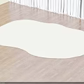 Soft Beige Irregular Shaped Rug For Home Indoor Wooden Floor Decor