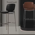 Modern Black And Brown Leather Hanging Chair With Metal Frame Design