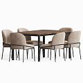 Modern table and chair combination astrud westelm box frame 3d model