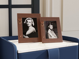 Hepburn Leather Exquisite Photo Frame 3d model