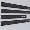Black Metal Drawer Slides Set of Four Furniture Hardware Smooth Glide