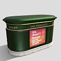 San Francisco Public Toilet With Green Exterior And Map Poster Design