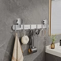 Modern Bathroom Accessories Stainless Steel Wall Mounted Design With Multiple Hooks
