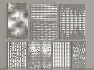 Perforated Metal Decorative Panels With Various Pattern Designs And Textured Surfaces 3d model
