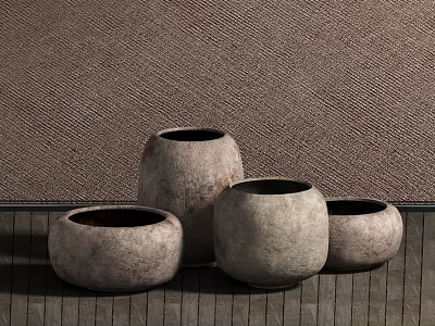 Vase, flowerpot, pottery jar 3d model
