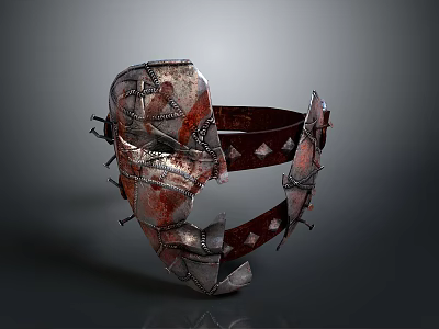 Intricate Medieval Style Metal Weapon Gauntlet With Sharp Spikes And Bloodstains Details 3d model