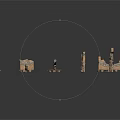 Ancient Architectural Model Fragments With Various Shapes Brown Beige Wall Roof Parts