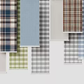 Modern fabric linen plaid fabric tablecloth curtain fabric roller blind 3d model