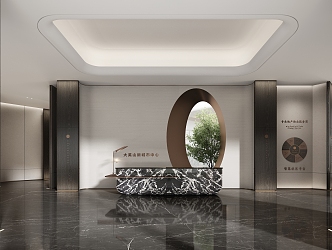 SCD Haikou Sales Office Lobby Front Office Reception Front Office 3d model