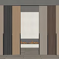 Modern Sliding Doors With Different Wooden Tones And Interior Fireplace Design