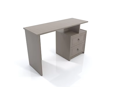 Modern Wooden Desk With Two Drawer Cabinet For Home Office Use 3d model