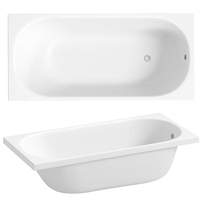 Modern White Freestanding Bathtub With Sleek Design And Clean Lines 3d model