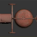 Red Vintage Concrete Mixer Machine With Wheels And Motor Unit Design