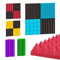 Colorful Acoustic Foam Panels With Various Shapes And Textures For Soundproofing