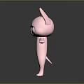Pink Cartoon Cat Like Creature Character With Big Ears Large Eyes And Open Arms