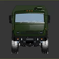 Green Military Truck With Heavy Duty Cargo Body And Multi Wheel Design